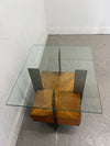 Mahogany & Glass End Table