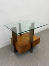 Mahogany & Glass End Table