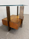 Mahogany & Glass End Table
