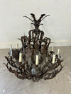 Metal Bronze 9-Light Chandelier