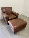 Basset Leather Chair with Ottoman