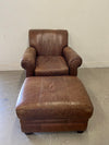 Basset Leather Chair with Ottoman