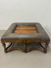 Leather & Wood Ottoman