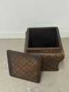 Wicker End Table with Storage