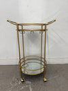 Round Mirrored 2 Tiered on Wheels Bar Cart