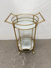 Round Mirrored 2 Tiered on Wheels Bar Cart