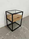 Nightstand with Glass Top and Drawer
