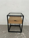 Nightstand with Glass Top and Drawer