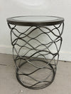 Round Mirror Top Side Table