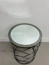Round Mirror Top Side Table