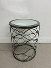 Round Mirror Top Side Table