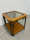 Oak & Glass Side Table