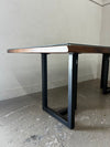 Oak Inlay with Glass Top Dining Table