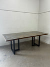 Oak Inlay with Glass Top Dining Table