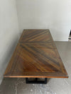 Oak Inlay with Glass Top Dining Table