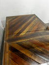 Oak Inlay with Glass Top Dining Table