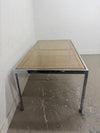 Milo Baughman Glass and Cane Dining Table