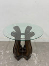 End Table with Scrolled Wood Base