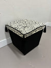 Custom Damask Ottoman
