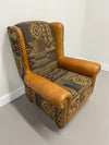 Southwest Tapestry and Leather Accent Chair