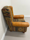 Southwest Tapestry and Leather Accent Chair