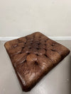 Bonded Leather Tufted Ottoman