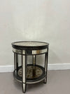 Wood and Panel Mirrored Accent Table