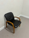 Leather & Wood Accent Chair