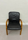 Leather & Wood Accent Chair