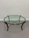 Round Brass & Glass Coffee Table