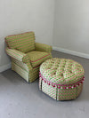 Upholstered Chair and Ottoman
