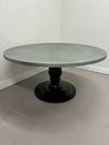 Pedestal Dining Table with Metallic Top