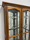 Curio Cabinet with Leaded Glass Doors