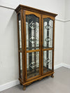 Curio Cabinet with Leaded Glass Doors