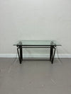 Scroll Iron and Glass Sofa Table