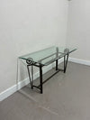 Scroll Iron and Glass Sofa Table