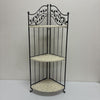 Corner Wicker & Metal Shelf