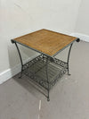 Wicker & Metal Side Table