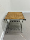 Wicker & Metal Side Table
