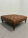 Tufted Plaid Ottoman