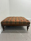 Tufted Plaid Ottoman