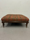 Tufted Plaid Ottoman