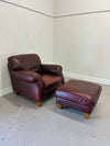 Natuzzi Leather Chair & Ottoman