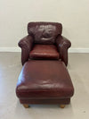 Natuzzi Leather Chair & Ottoman