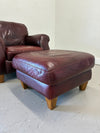 Natuzzi Leather Chair & Ottoman