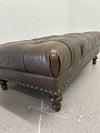 Tufted Leather Ottoman