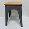 Pine & Metal Stool
