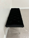 Black Velvet Tufted Bench
