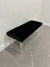 Black Velvet Tufted Bench