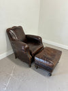 Bassett Leather Chair and Ottoman